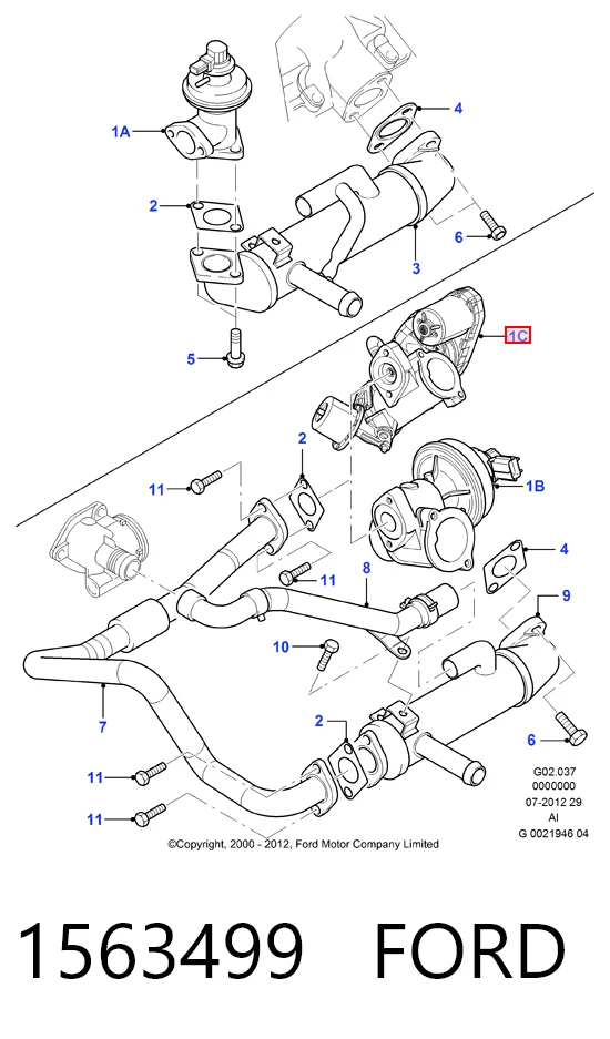 1563499 Ford Клапан рециркуляции отработавших газов EGR