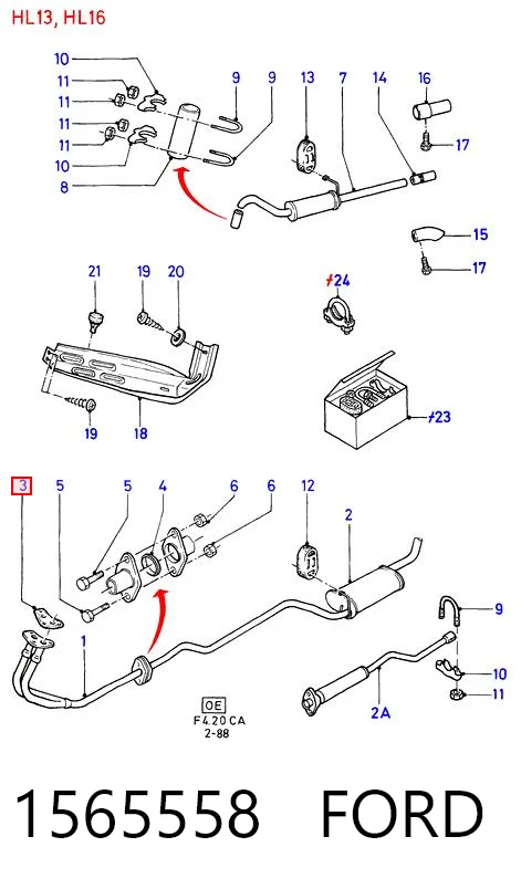 1565558 Ford Прокладка штанов