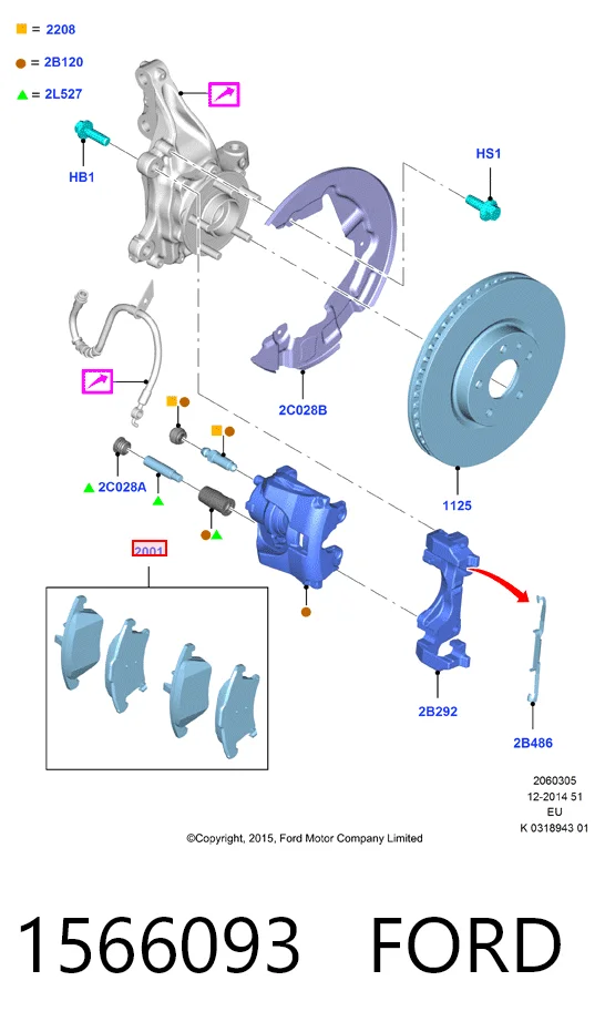 1566093 Ford Колодки передние