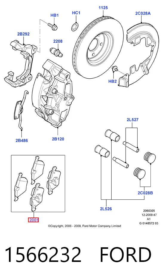 Колодки Ford 1566232 цена, от 47.91 USD