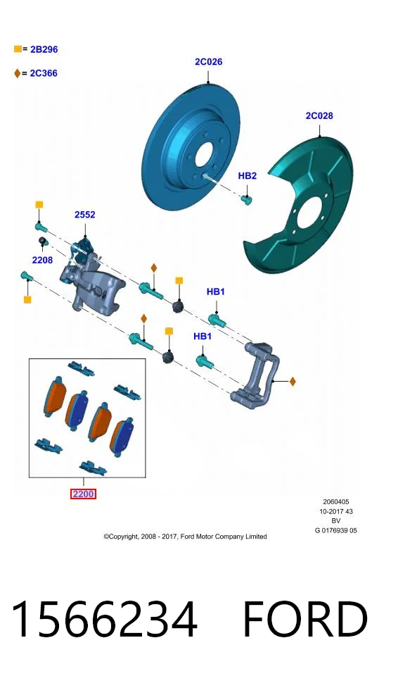 1566234 Ford Колодки тормозные дисковые комплект