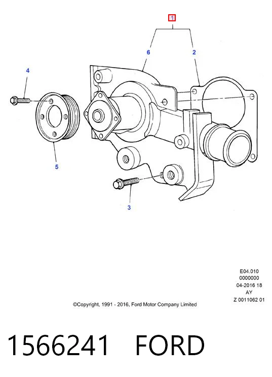 1566241 Ford Насос водяной