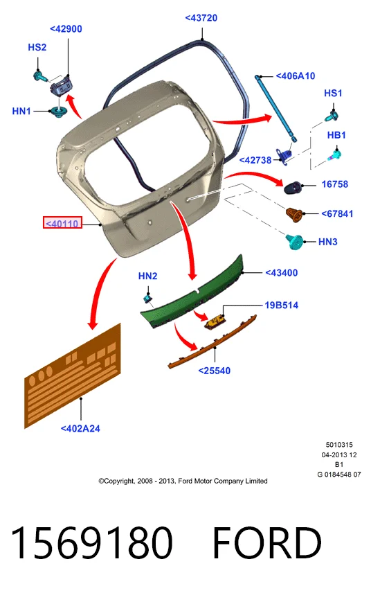 Задняя дверь на Ford Fiesta Mk6 CB1
