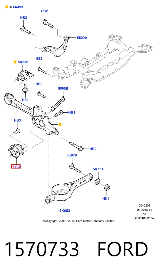 1570733 Ford Ступица задняя