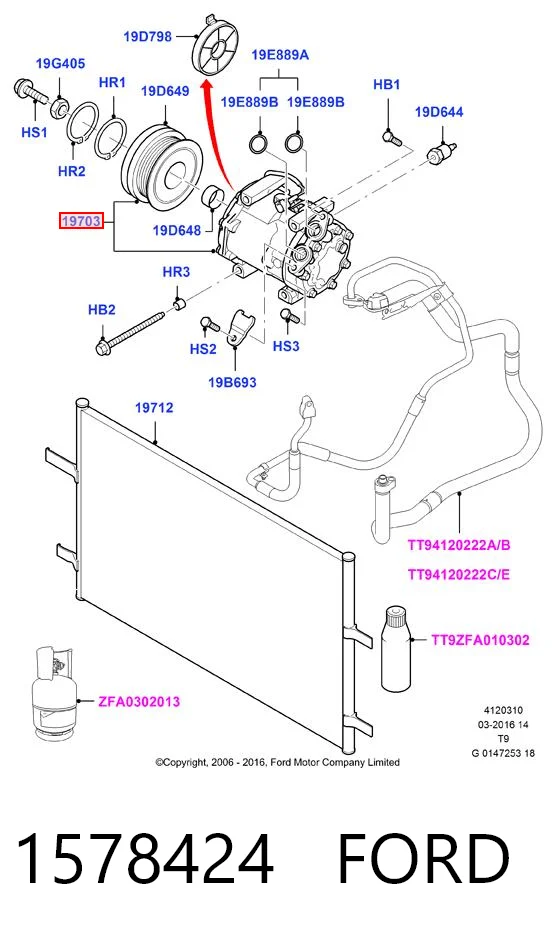 1578424 Ford Компрессор хладагента