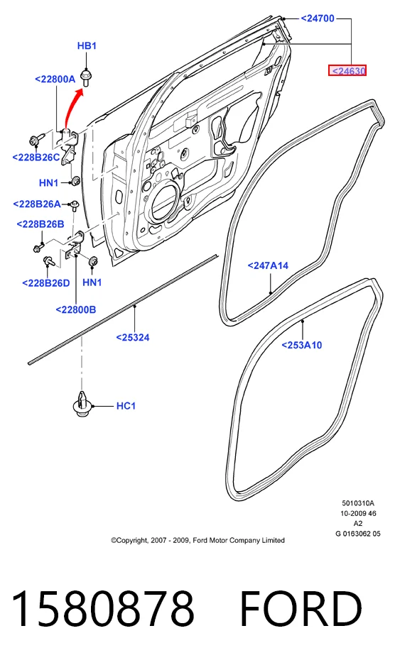 Дверь пассажирская задняя правая Ford Mondeo IV седан (CA2) (2007 - 2014) цена, от 1.27 USD