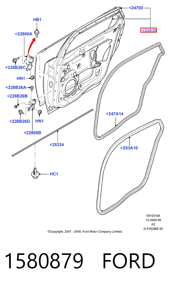 Дверь задняя, левая Ford Mondeo IV седан (CA2) (2007 - 2014) цена, от 126.42 USD