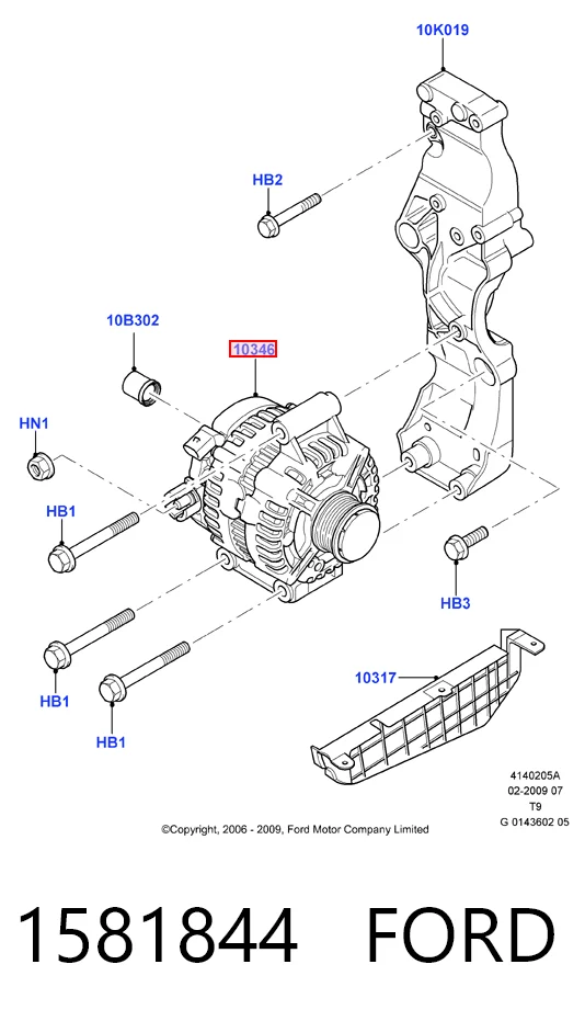 1581844 Ford Генератор автомобильный