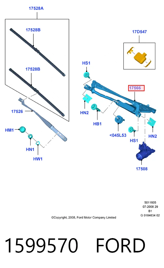 Купить Трапеция дворников Форд Фиеста Mk6 CB1