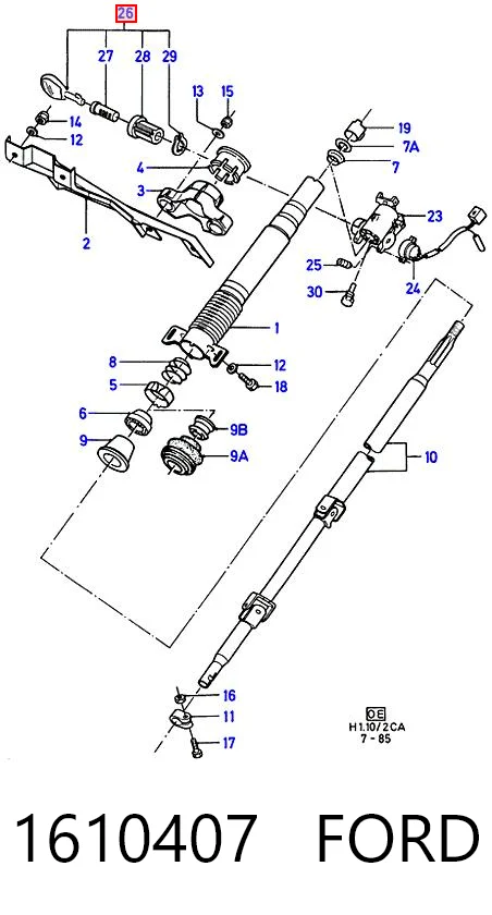 Замок зажигания на Ford Sierra I GBC