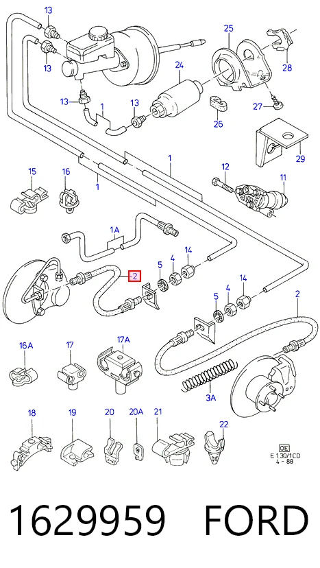 Шланг тормозной передний Ford Sierra I хэтчбек (GBC) (1982 - 1987) цена, от 6.01 USD