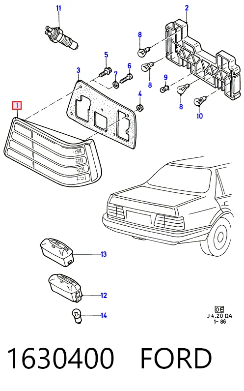 Фонари задние на Ford Orion II AFF