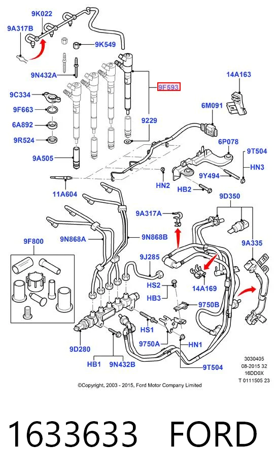 1633633 Ford Топливные форсунки