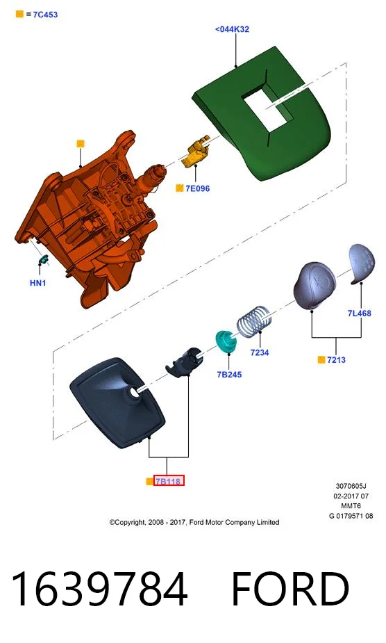 1639784 Ford Чехол на рычаг переключения