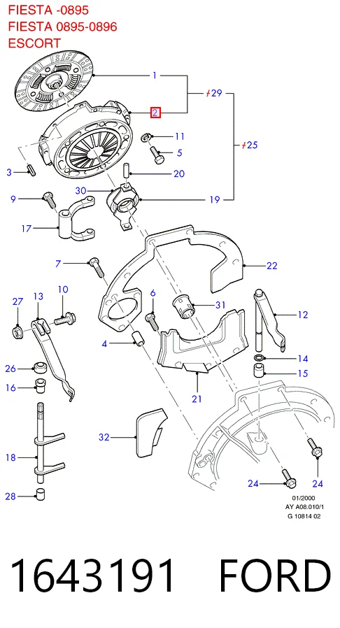 Лепестковая корзина сцепления Ford Escort V хэтчбек (GAL) (1990 - 1992) цена, от 28.31 USD