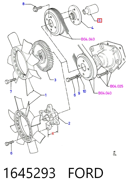 1645293 Ford Кронштейн вискомуфты системы охлаждения опорный