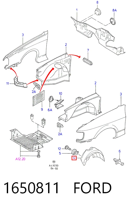 Подкрылок передний левый на Ford Sierra II GBG, GB4