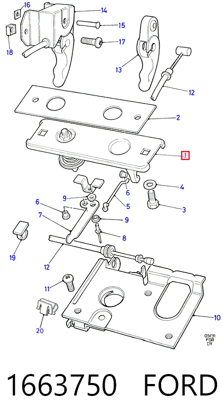 Запор капота (замок и привод замка капота) на Ford Transit IV E