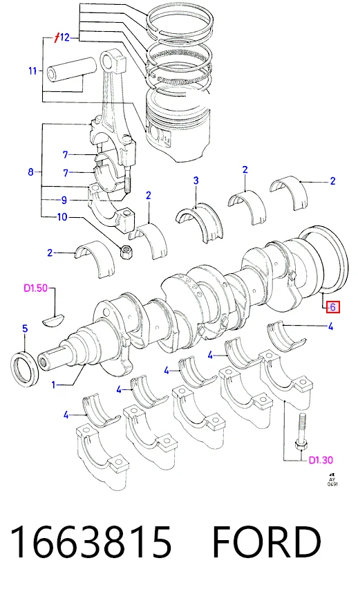 Сальник коленвала задний 8787764 General Motors