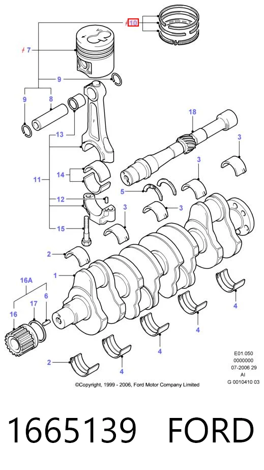792132004 SM Комплект поршневых колец, STD