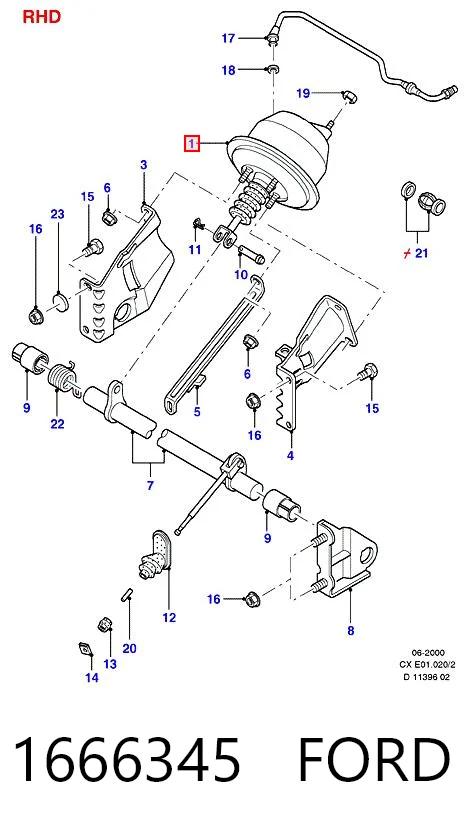 Усилитель тормоза вакуумный на Ford Fiesta Mk2 FBD