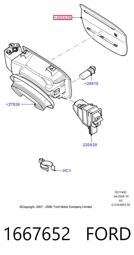 1667652 Ford Дверка бензобака