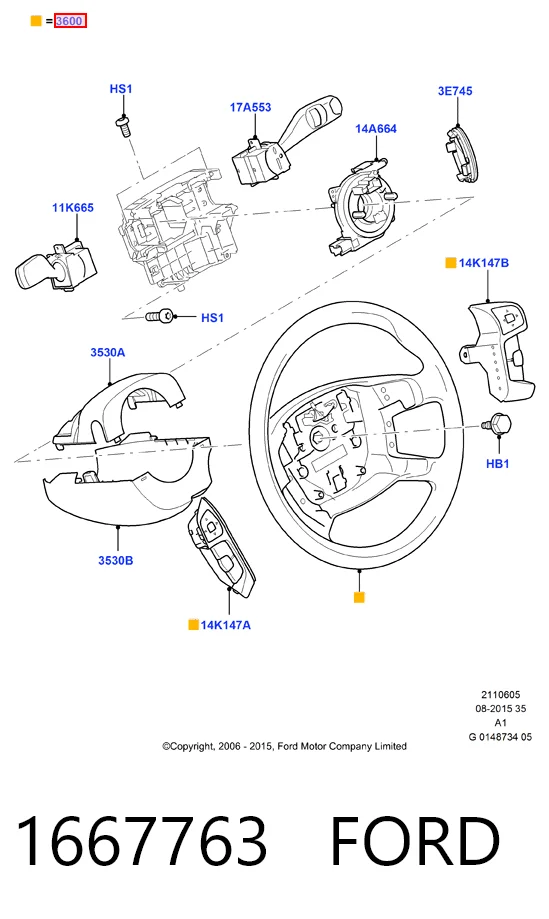 Рулевое колесо Ford Galaxy WA6