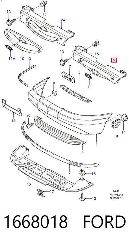 Решетка радиатора на Ford Mondeo I GBP