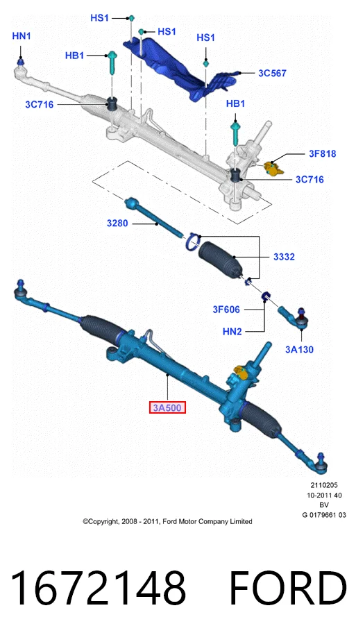 1672148 Ford Управление рулевое в сборе