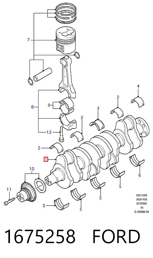 1675258 Ford Коленвал двигателя
