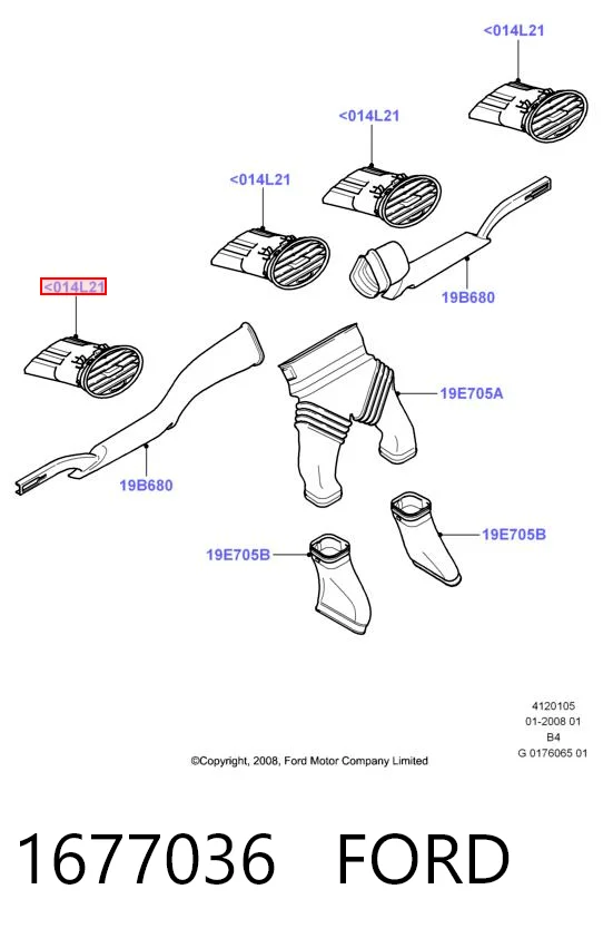 1677036 Ford Решетка воздуховода