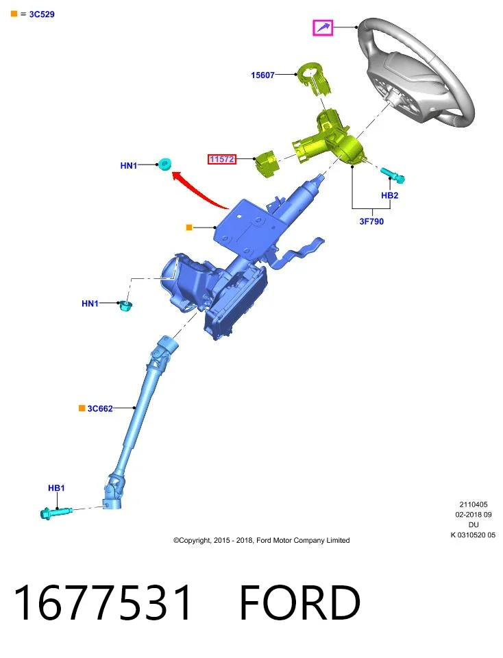 1677531 Ford Контакты замка зажигания