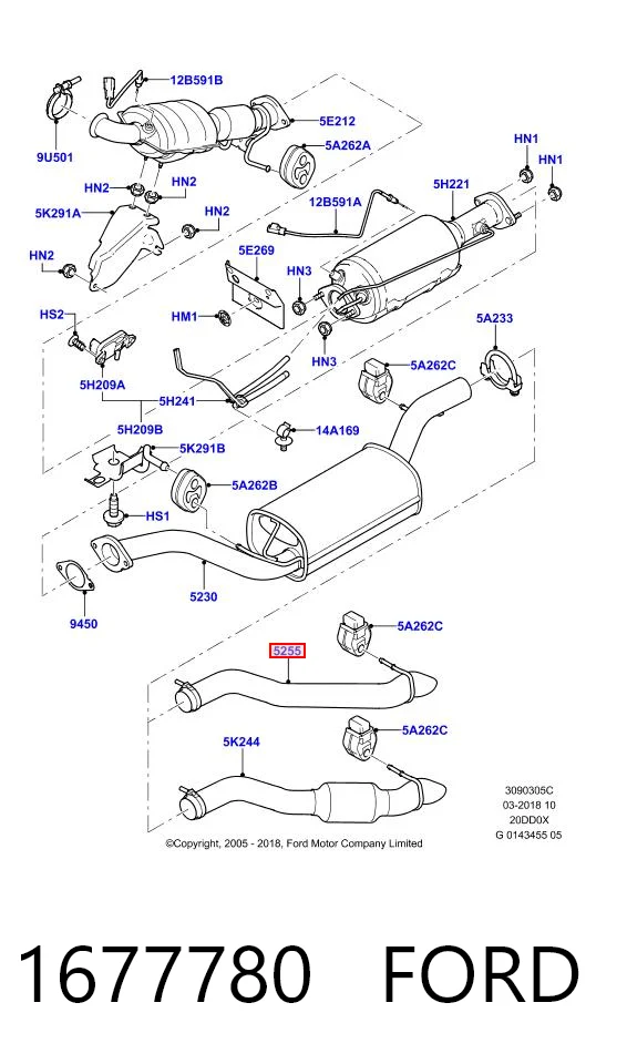 1677780 Ford Выхлопная труба
