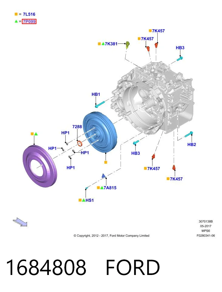 1684808 Ford Крышка защитная, гидротрансформатора