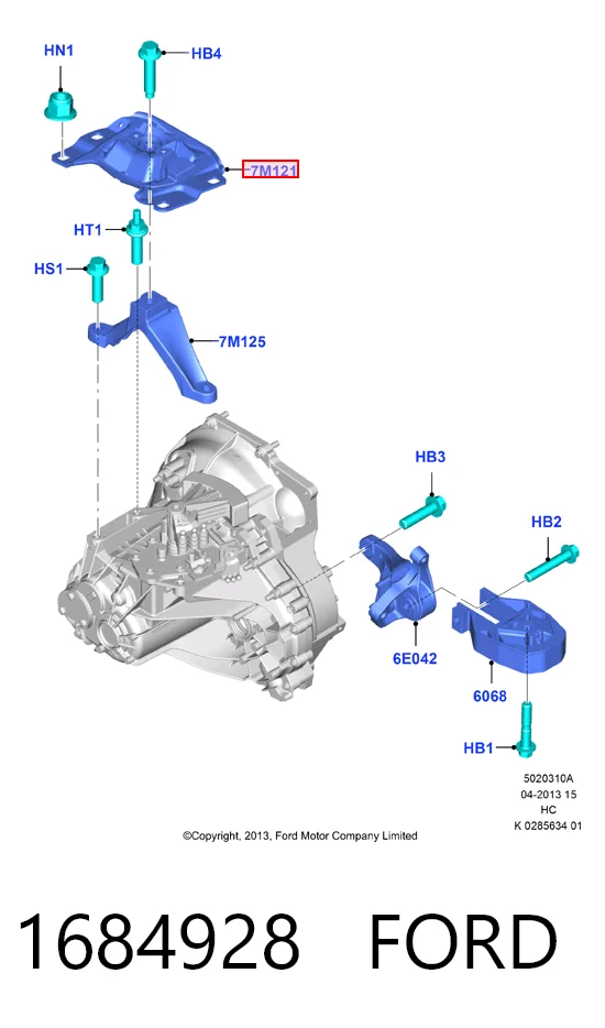 1684928 Ford Подушка (опора) двигателя левая верхняя