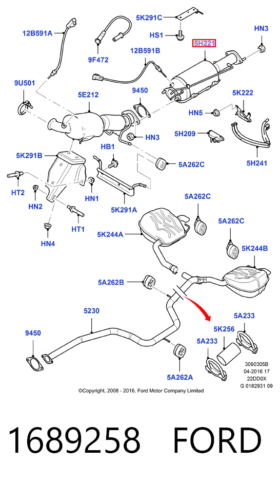 174100P320 Toyota Сажевый фильтр DPF