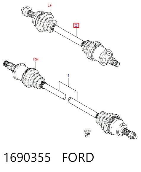 1690355 Ford Полуось передняя левая