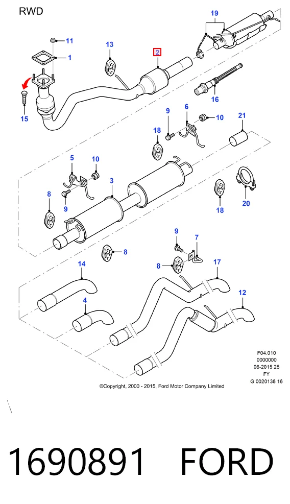 Конвертор-катализатор на Ford Transit V V184/5