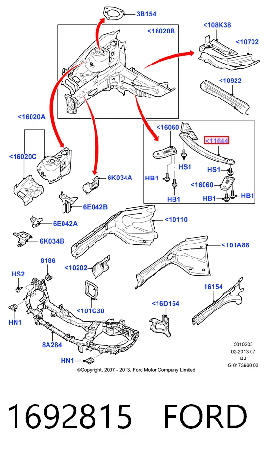 Распорка передних стоек Ford 8V61A10684AC цена, от 9.54 USD