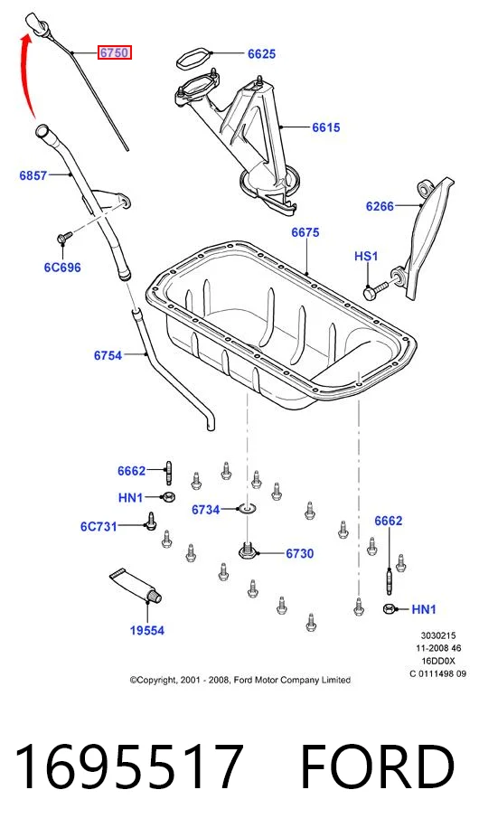 1695517 Ford Щуп уровня масла