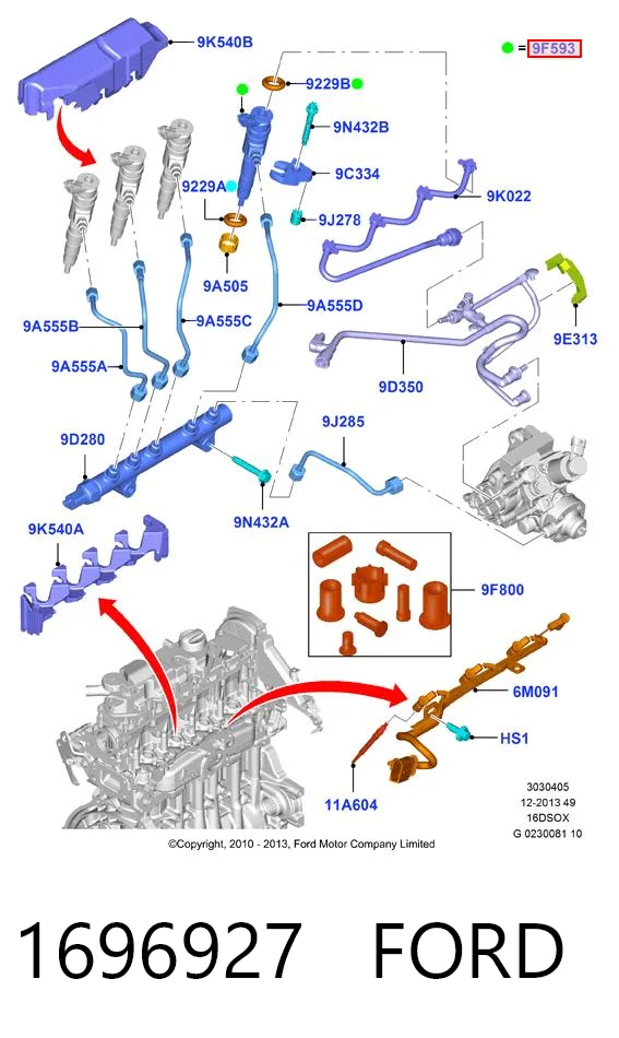 1696927 Ford Топливные форсунки