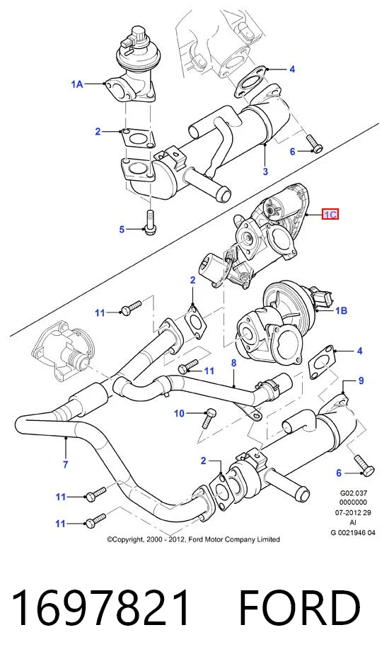 1697821 Ford Клапан рециркуляции отработавших газов EGR