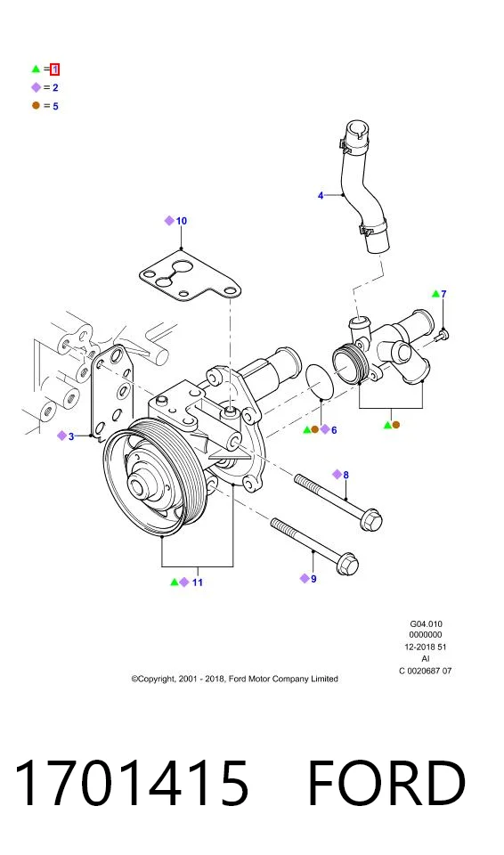 1701415 Ford Насос водяной