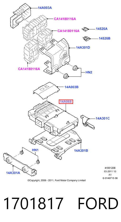 Монтажный блок предохранителей на Ford Mondeo IV CA2