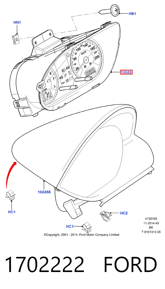 Панель приборов 6S6110849EJ Ford