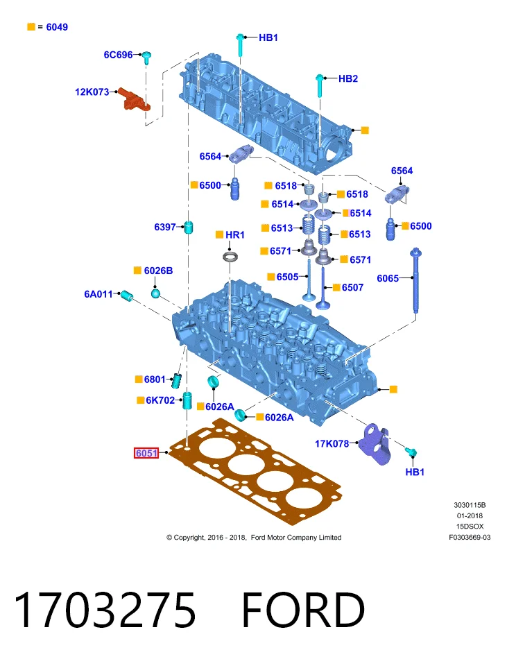 Прокладка ГБЦ 1703275 Land Rover