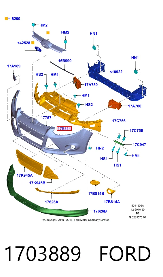 BM5117E778BA Ford Кронштейн бампера переднего центральный