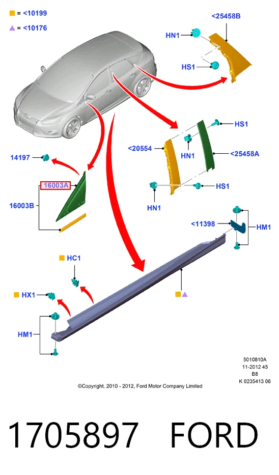 HMPBM51A16004AF Hmpx Накладка стойки кузова внешняя передняя правая
