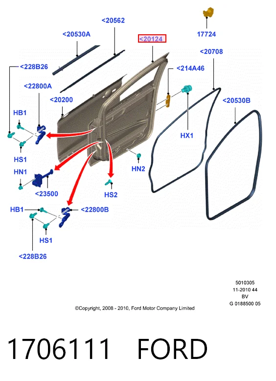 Дверь передняя правая на Ford Kuga I CBV