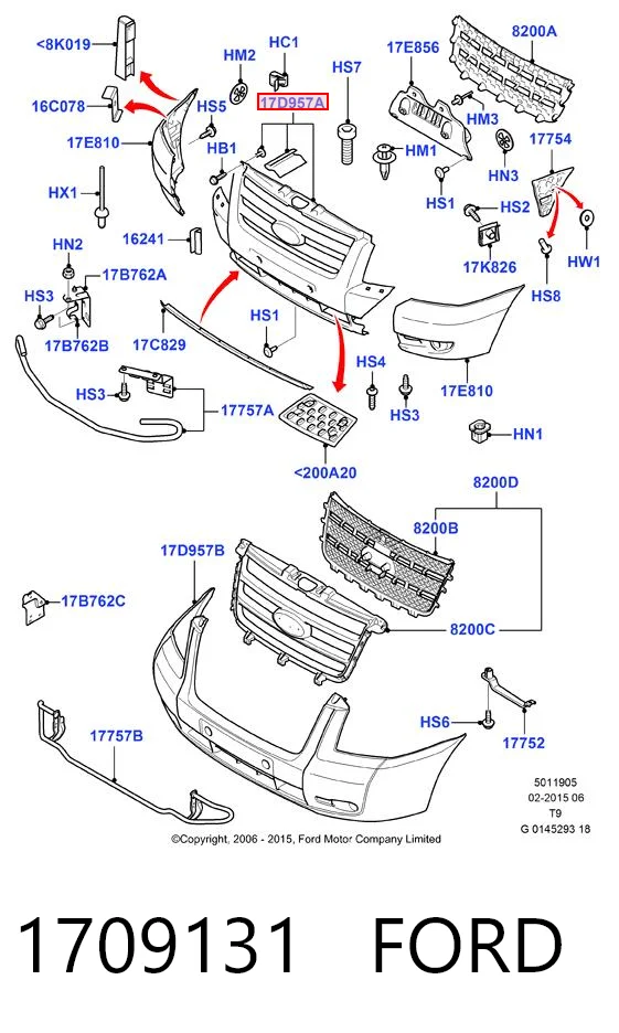 Бампер передний, центральная часть Starline 2510900 цена, от 41.91 USD